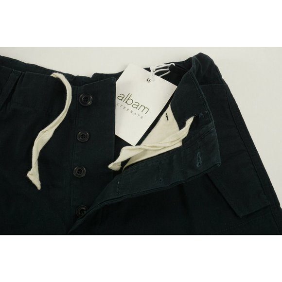 New albam Men's  31 / 32 / 33 8" Blue Canvas Drawstring Military Cadet Shorts - Picture 5 of 11